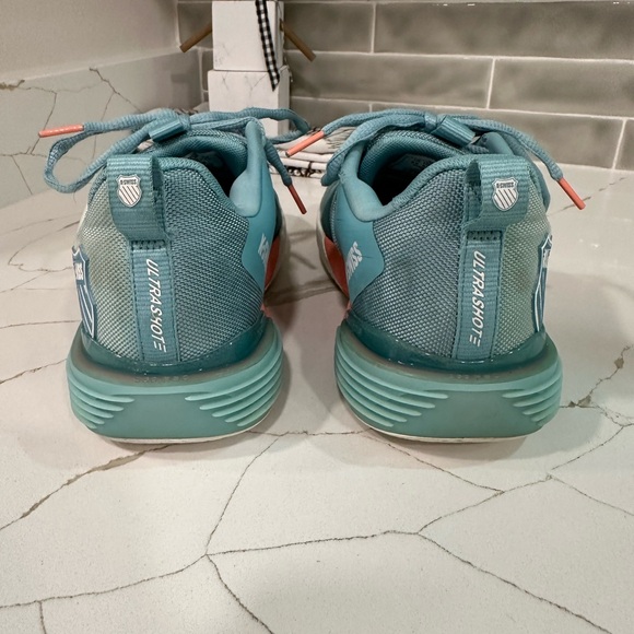 K-Swiss Ultrashot 3. Women Size 8.5 Color Blanc De Blanc/Nile Blue/Desert Flower - Picture 5 of 11